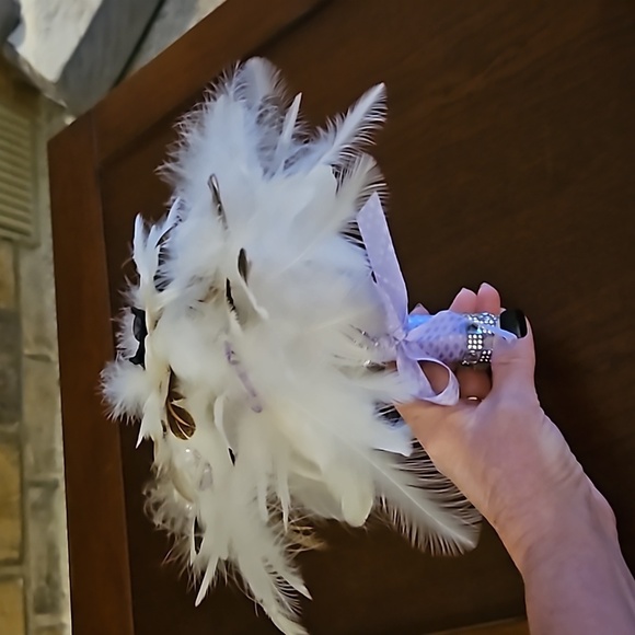 HANDMADE Artisan Peacock Feathers Jewel Formal Bridal Boquet FIRM PRICE - Picture 6 of 10